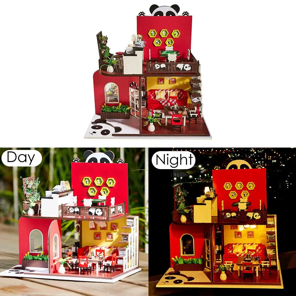 

DIY Dollhouse Kit 3D Assembled Loft Handmade House With Music Movement Mini Cabin For Christmas Birthday Valentine's Day Gift