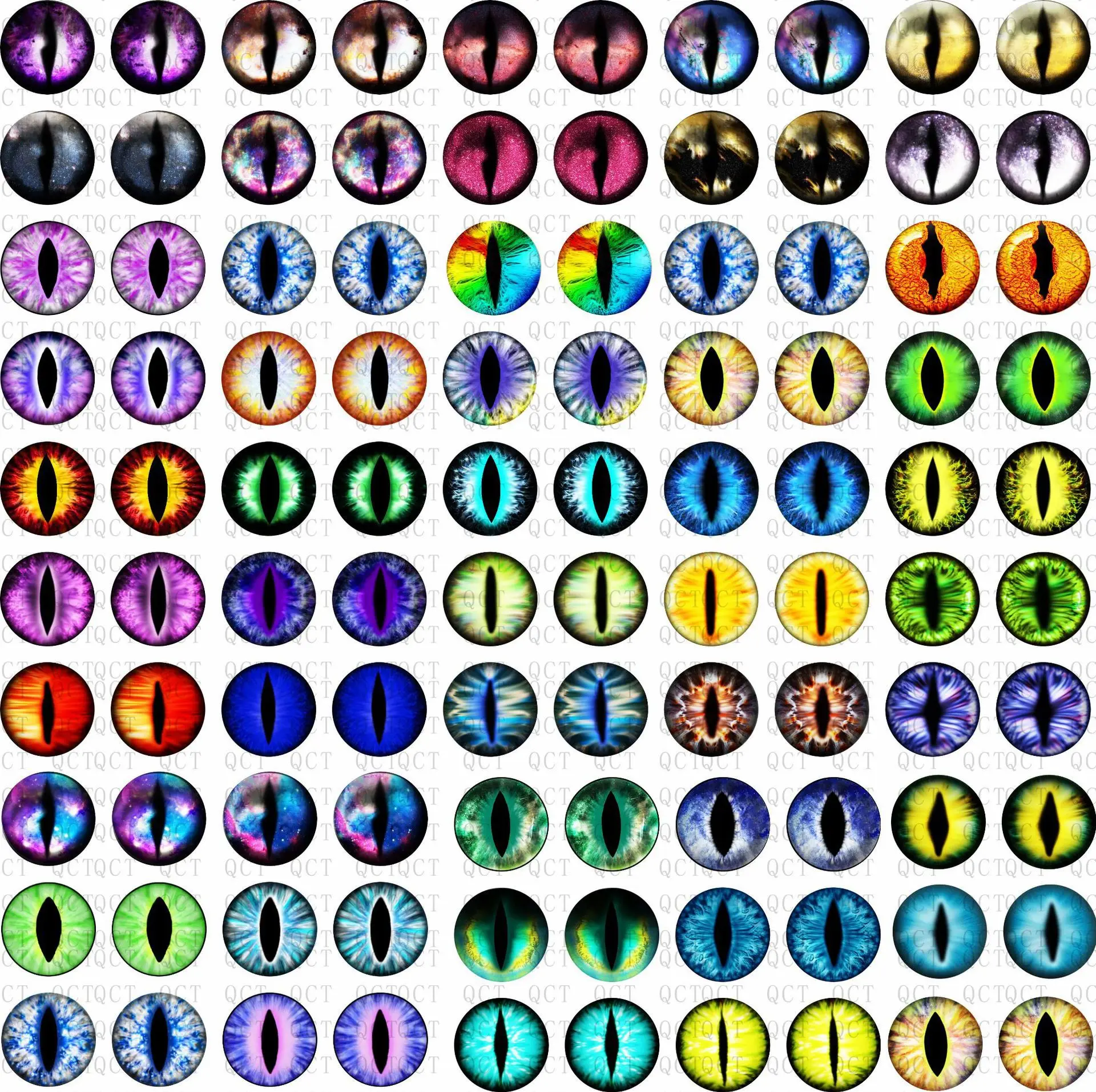 100 Pcs 6/8mm Glass Doll Eyes DIY Crafts Eyeballs Dinosaur Cat Animal Eyes Doll Accessories Glass Round Cabochon