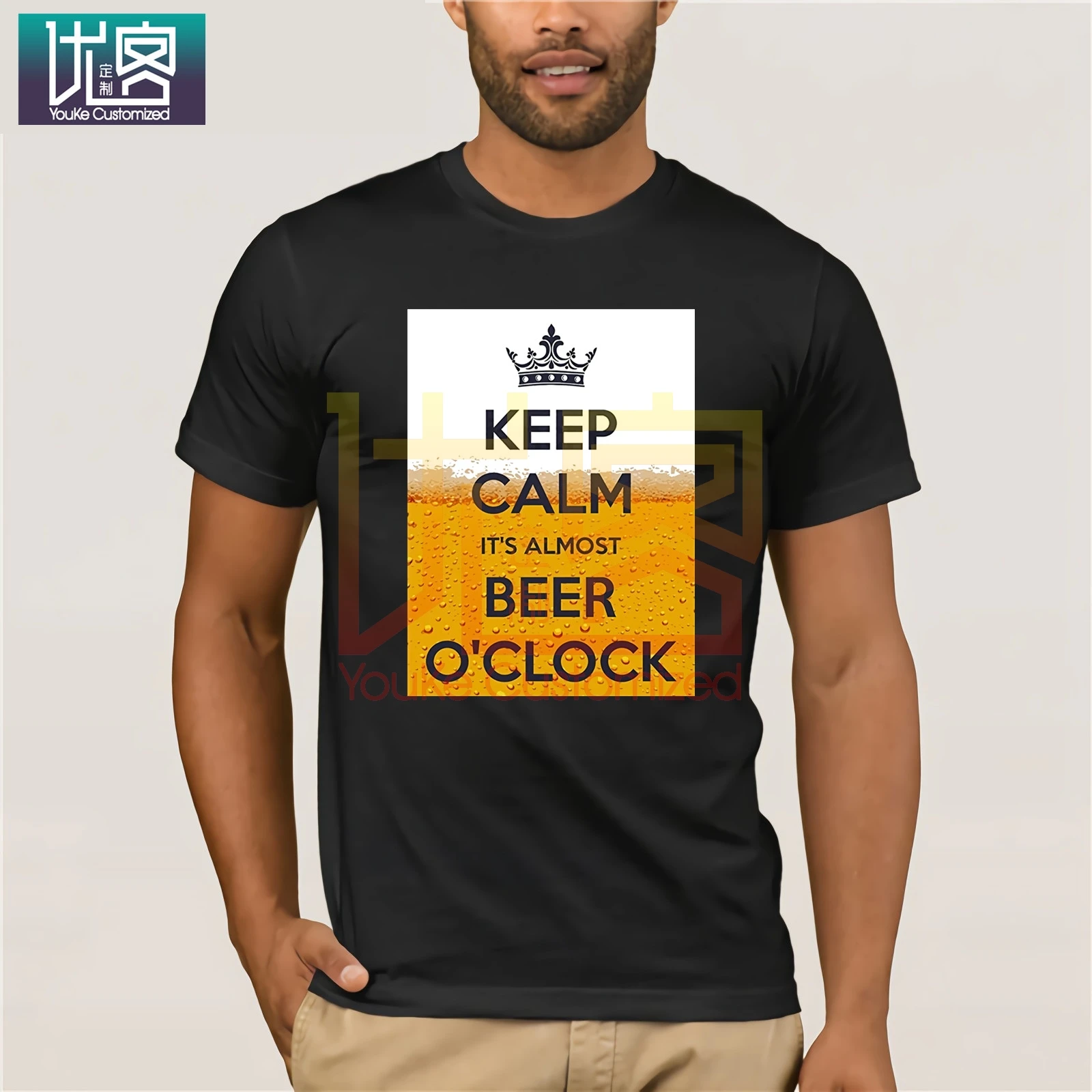 Футболка с надписью Keep Calm Its very Beer O Clock мужские повседневные футболки топы в стиле