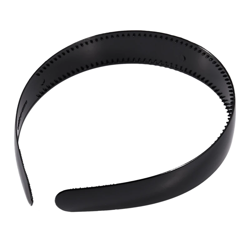 

Lady Black Plastic Hair Hoop Headband Ornament Teeth