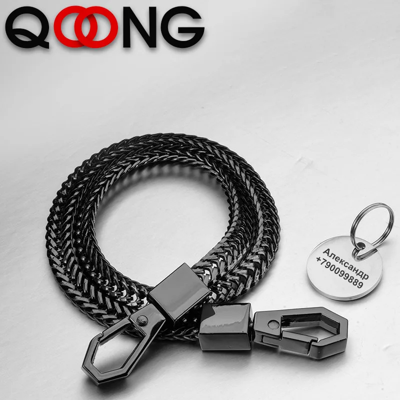 41cm Long Metal Wallet Belt Chain Rock Punk Trousers Hipster Pant Jean Keychain Black Ring Clip Keyring Men's Hip Hop Jewelry key rings,key chains,metal keychain,pants chain,key chain accessories