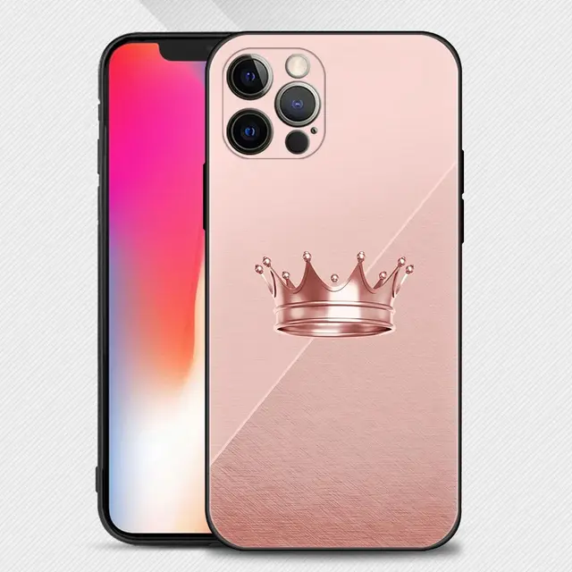 Rose Gold Pink Princess Queen Phone Case For iPhone 13 12 11 Pro Max XS Max XR X 7 8 Plus 12 Mini 6S 5S SE 2020 Silicone Cover B02