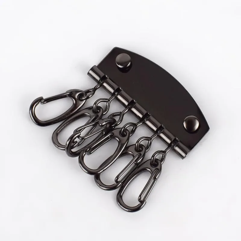 black 4 шт., 6 крючков, металлические, для шитья ключей, держатели для колец, металлические изделия, сделай сам, кошелек, сумка, ручная работа, для шитья, кожаный брелок, кольцо, застежка-крючок - Цвет: black