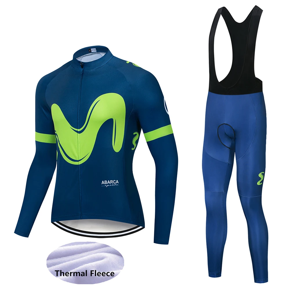Movistar зимний теплый флисовый комплект с длинными рукавами для велоспорта, Мужская одежда, одежда для велоспорта, одежда для велоспорта, Майо Ropa Ciclismo - Цвет: Cycling suit4