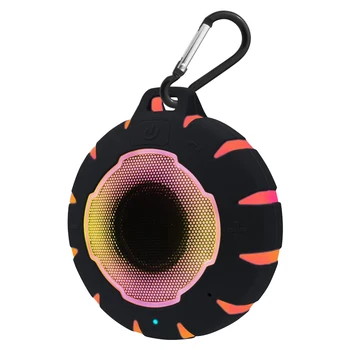

Bathroom Mini Portable Handsfree Colorful Light Stereo Sound Bluetooth Speaker Built-in mic Shock Waterproof Speaker