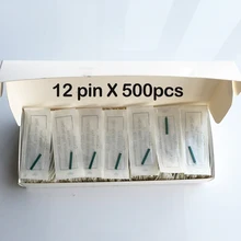 500 шт./кор. 0,18 мм 12 штепселный мануального татуажа бровей Иглы Перманентный Макияж брови татуировки 12 иглы