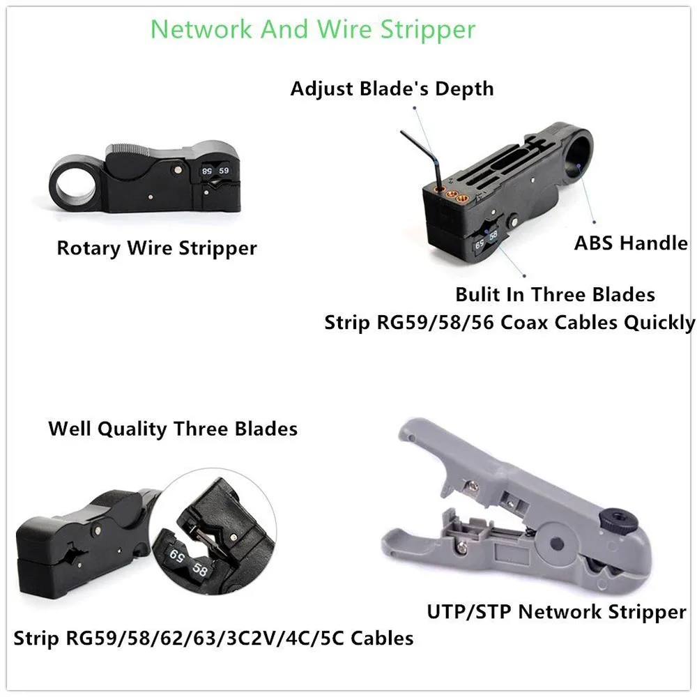 Портативный набор инструментов для ремонта локальной сети RJ45 RJ11 RJ12 CAT5 CAT5e Utp кабельный тестер и плоскогубцы обжимной разъем зажим ПК