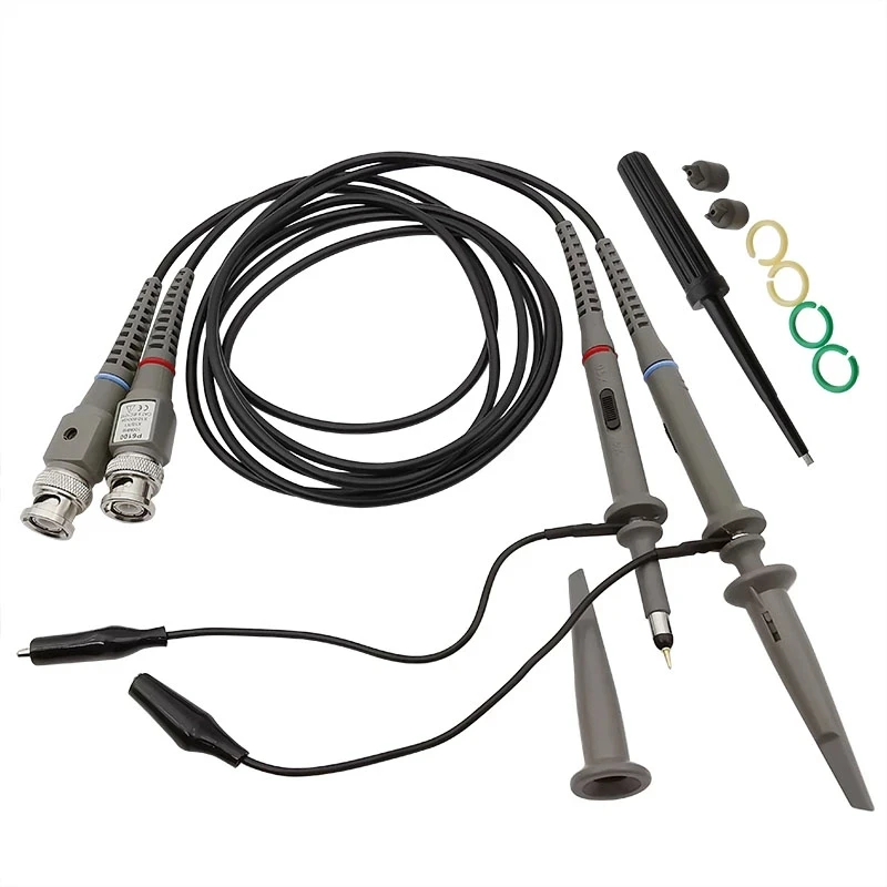 P6100 BNC Oscilloscope Probe DC-100MHz 1X 10X Analyzer Alligator Clip Probes Test Leads With Accessories Kit 2Pcs/lot