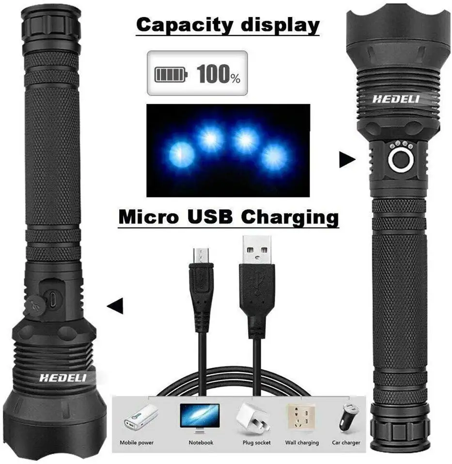 Телескопический USB зум водонепроницаемый кемпинговый флэш-светильник, 90000 люмен Xhp70 Xhp50 водостойкий ручной светодиодный светильник лучший кемпинг, выход