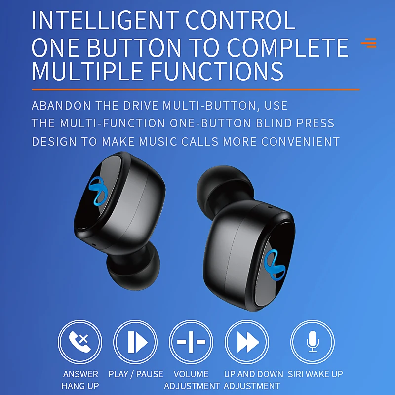 MINGGE беспроводные стерео наушники Bluetooth V5.0 бинауральные звонки 2500 зарядный чехол