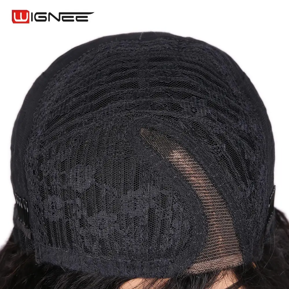 Wignee натуральные волнистые кружевные короткие человеческие волосы Wig150 % высокая