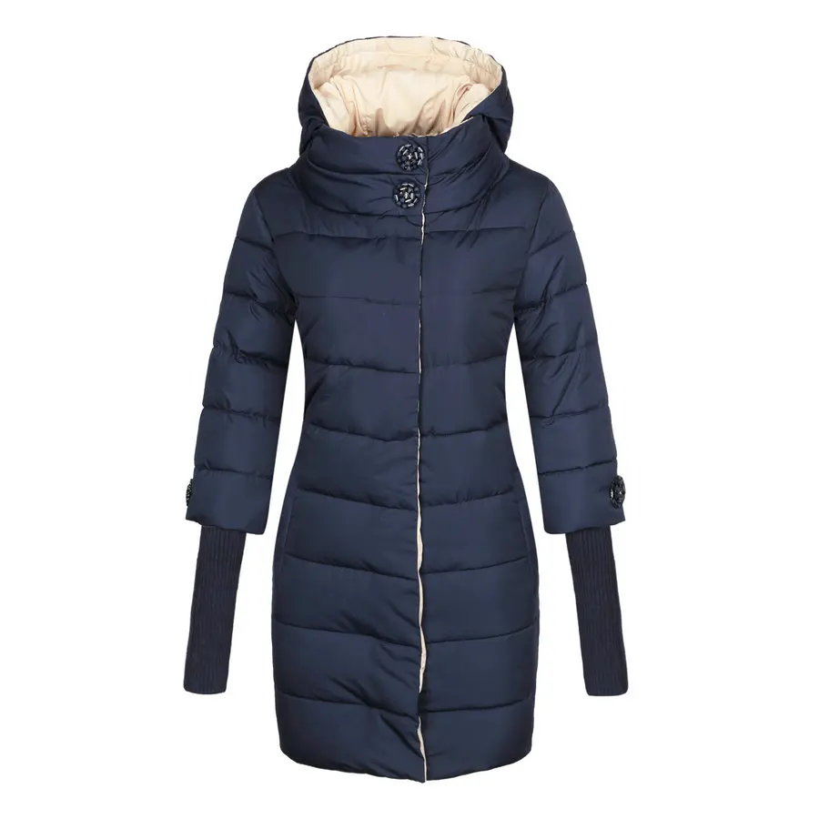 

Winter Jacket Women High Collar Hooded Cotton-padded Parka Female Long Quilted Coat Plus Size 4XL Fashion Clothes 2019 Brand