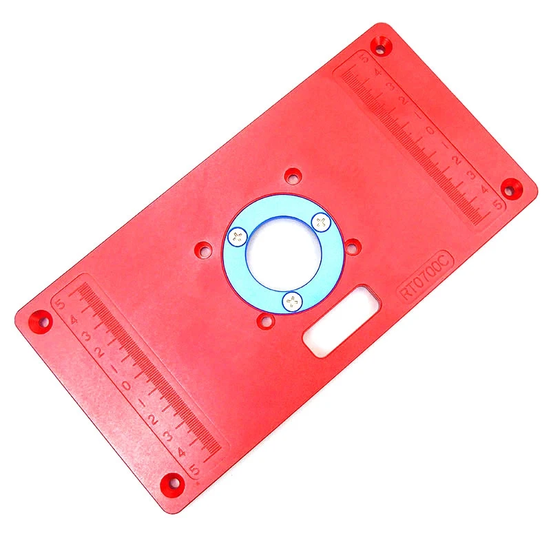 

Router Table Trimmer Insert Plate Excellent Durable Aluminium Alloy Process Ring Screw Flip Board for Woodwork Benches