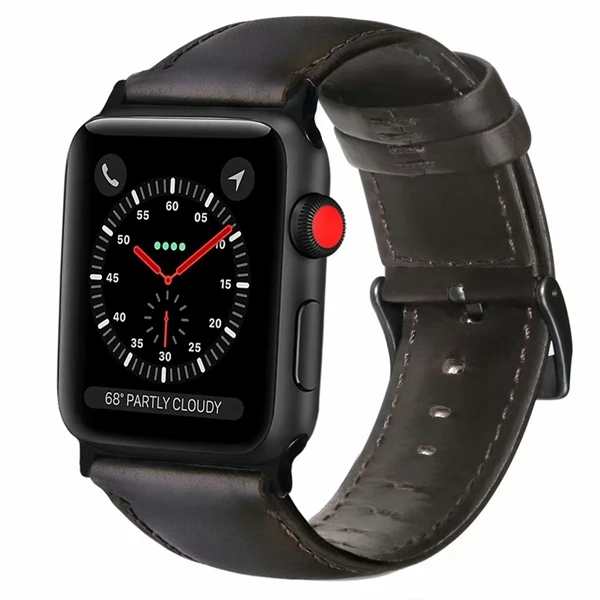 Ремешок из натуральной кожи для Apple Watch 42 мм 38 мм 44 мм 40 мм для Iwatch серии 5 4 3 2 1 повязки на запястья-Браслеты Ремешок для часов - Цвет ремешка: coffee brown