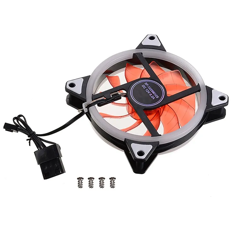 For PC Computer Chassis Radiating 1PC Cooling Fan Colorful LED Silent Cooler 120x120x25mm DC 12V 6 Colors Mayitr