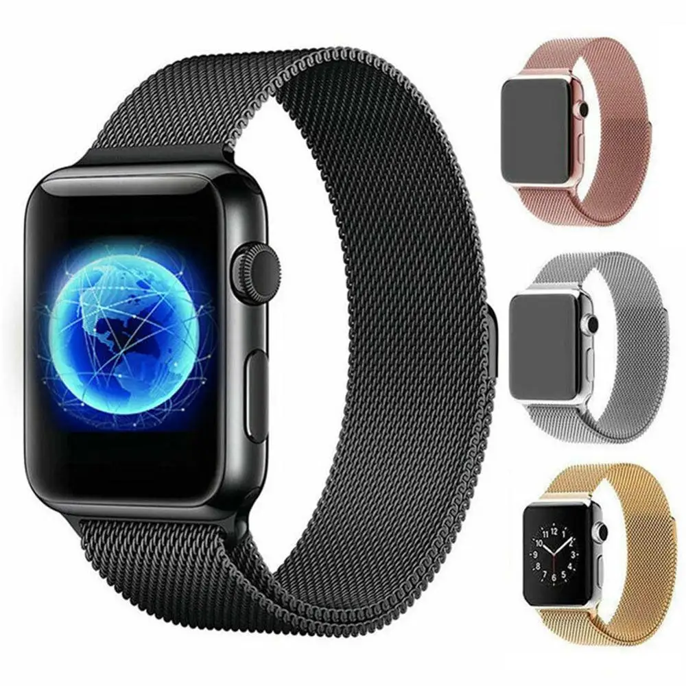 Миланский Браслет-петля для Apple Watch, ремешок серии 5/4, 40 мм, 44 мм, ремешок из нержавеющей стали для iwatch, 3 ремешка серии 2/1, 38 мм, 42 мм