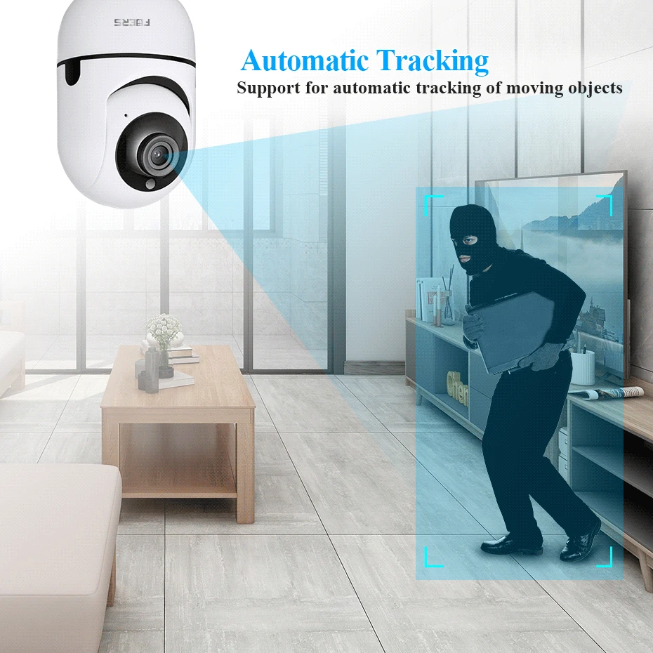 Fuers - Tuya Cámara IP Inalámbrica de Vigilancia Inteligente, Seguimiento Automático, para el Interior del Hogar, con WiFi, Monitor de Bebé, 1080P - Imagen 2