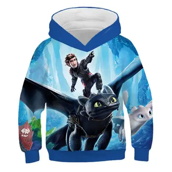 

33D Cartoon Clothes Newest Fashion Womens/Mens How To Train Your Dragon Hoodies For Kids Baby Boys Long Sleeve Sweatshirts