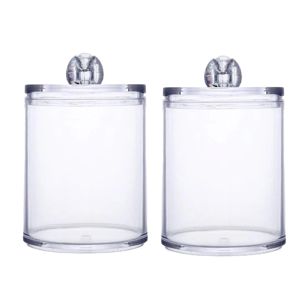 2 Pcs Cotton Pad Container Multifunctional Cosmetic Holder Transparent Bottle Plastic Box Bathroom Supplies | Красота и здоровье