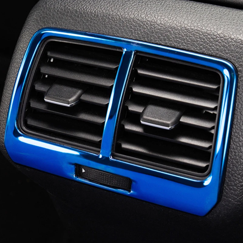 CARMANGO for VW Volkswagen Golf 7 MK7 2013- Car Rear A/C Air Vent Outlet Panel Cover Chrome Trim Frame Sticker Accessorie
