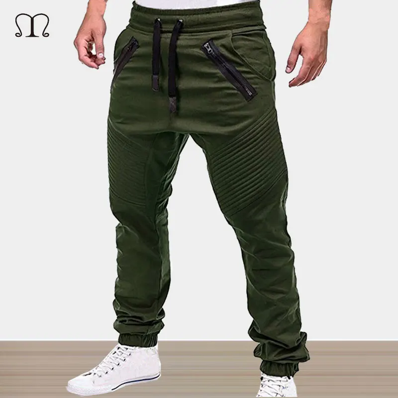 

Mens Joggers Pants Skinny Brand Zip Cotton Fitness Men Sweatpants Casual Elastic Bodybuilding Pants Army Military Trousers Male