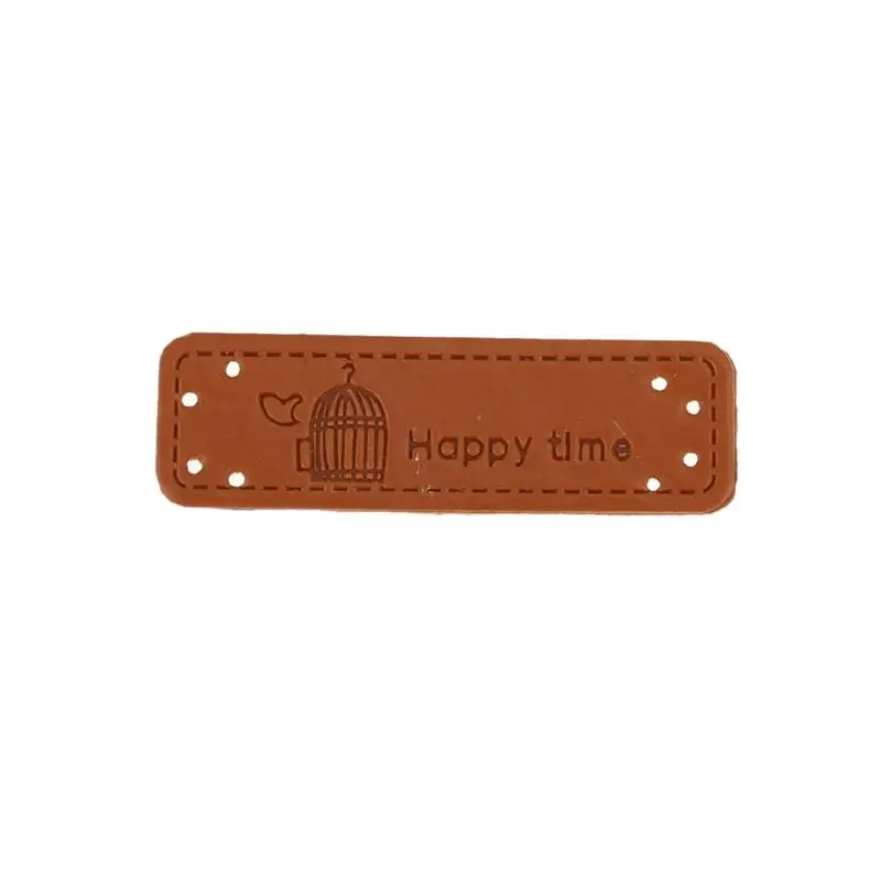 12pcs PU Leather Tags On Clothes Garment Labels For Jeans Bags Shoes Sewing