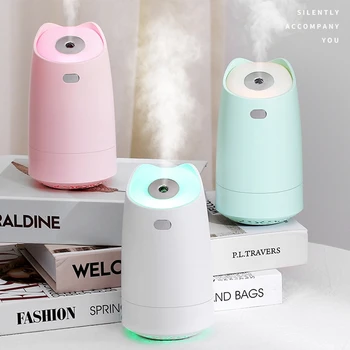 

USB Humidifier, 280Ml Mini Portable Humidifier with 7-Color LED Night Light, Auto-Off, Ultra-Quiet, Suitable for Home, Office, B