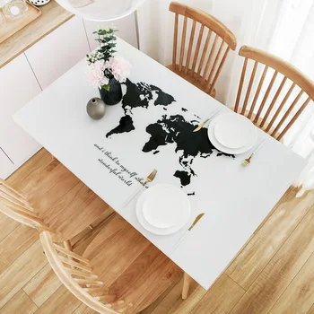 

Nordic pvc soft glass printed tablecloth Coffee table mat Waterproof oil-proof wash-free customize leather table protector