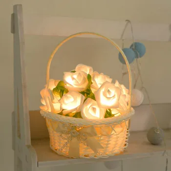 

Rose LED Night Light Romantic Atmosphere Wooden String Lights 20 LED Party Birthday Wedding Home Decoration Lamp Party Decor