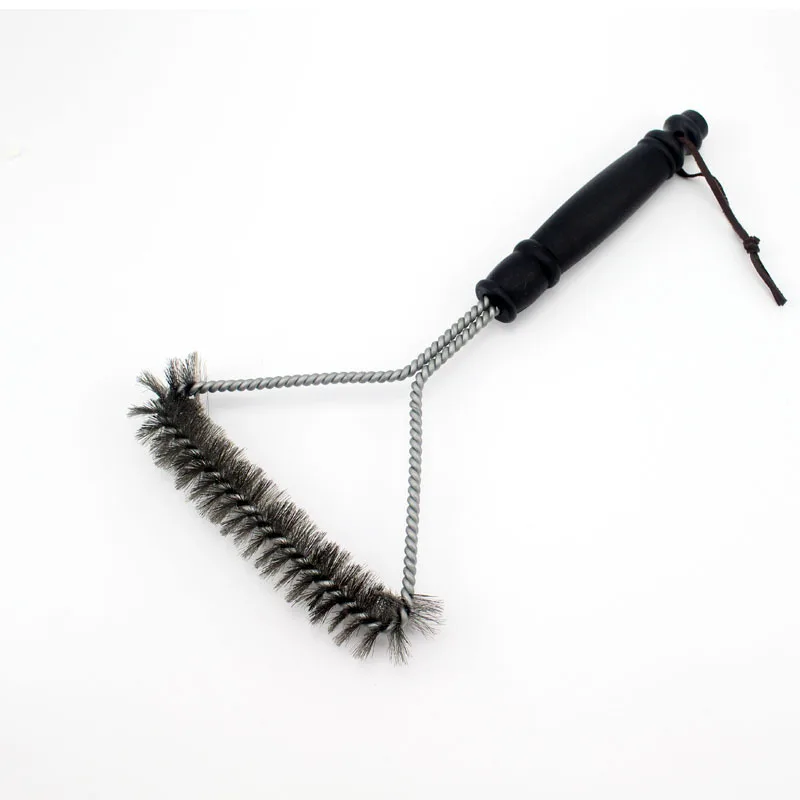 Kitchen Accessories BBQ Grill Barbecue Kit Cleaning Brush Stainless Steel Cooking Tools Wire Bristles Triangle Cleaning Brushes