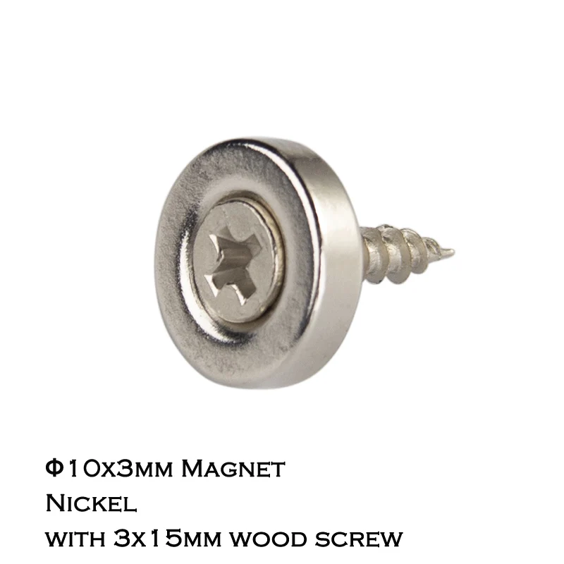 Master Magnetics круглое основание неодимовый магнит крепеж с 3 мм центральным отверстием хромированная пластина 12 мм диаметр 3 мм Толщина - Цвет: Dia10x3 with Screw