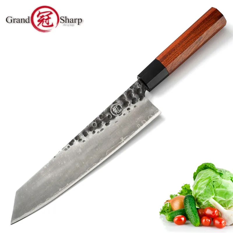 9 дюймов ручной работы поварской нож 3 слоя AUS-10 японской стали Kiritsuke кухонный нож для нарезки мяса рыбы инструменты для приготовления пищи Grandsharp