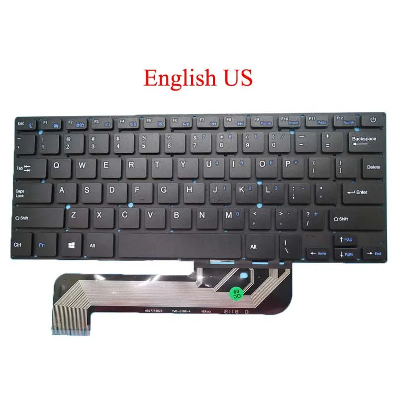 Клавиатура для ноутбука US Irbis NB44 YMS 0186 A MB27716023 английская черная без рамки