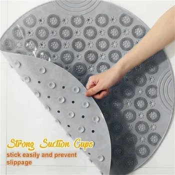 

Round Bathroom Non-Slip Mat Shower Mat PVC Washable Shower Massage Foot Pad for Kids Adults Elderly Bathroom PI669