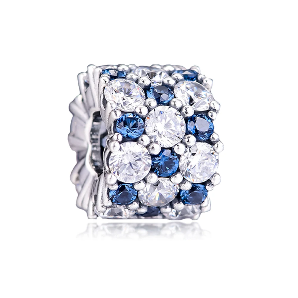 QANDOCCI 925 пробы Серебряные Оригинальные сверкающие браслеты Pandora, бусины для изготовления ювелирных изделий