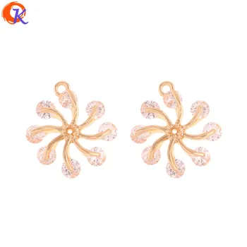

Cordial Design 20Pcs 16*18MM Jewelry Accessories/CZ Charms/DIY/Flower Shape/Genuine Gold Plating/Hand Made/Earring Findings