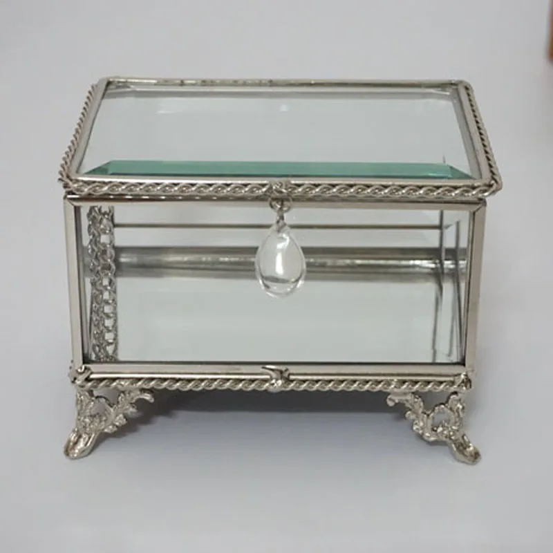 Скандинавский стеклянный ящик с гальваническим покрытием ретро шкатулка для