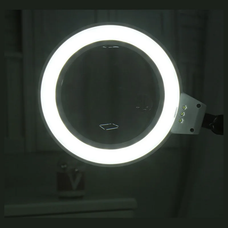 Folding LED Desktop Magnifier Reading Magnifier Illuminated Magnifying Glass External Power Scales Base Sculpture Collection