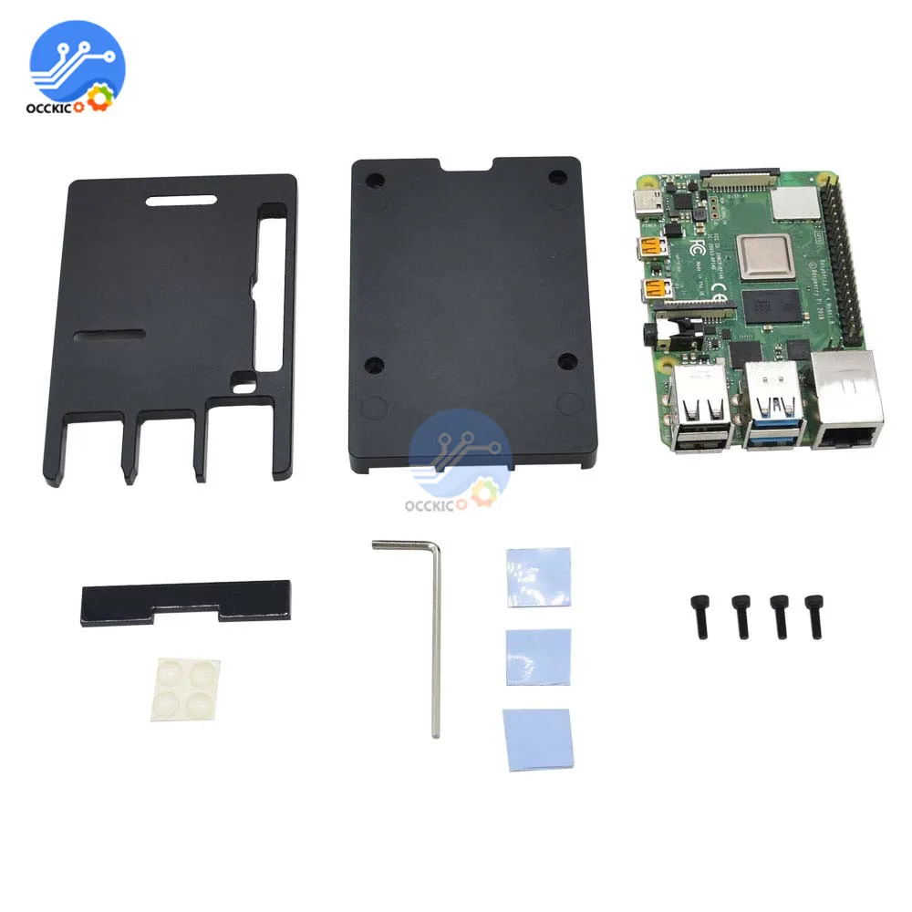 Raspberry Pi 4B корпус коробка из алюминиевого сплава RPi 4 Модель B Plus корпус черный серебристый для Raspberry Pi 4B