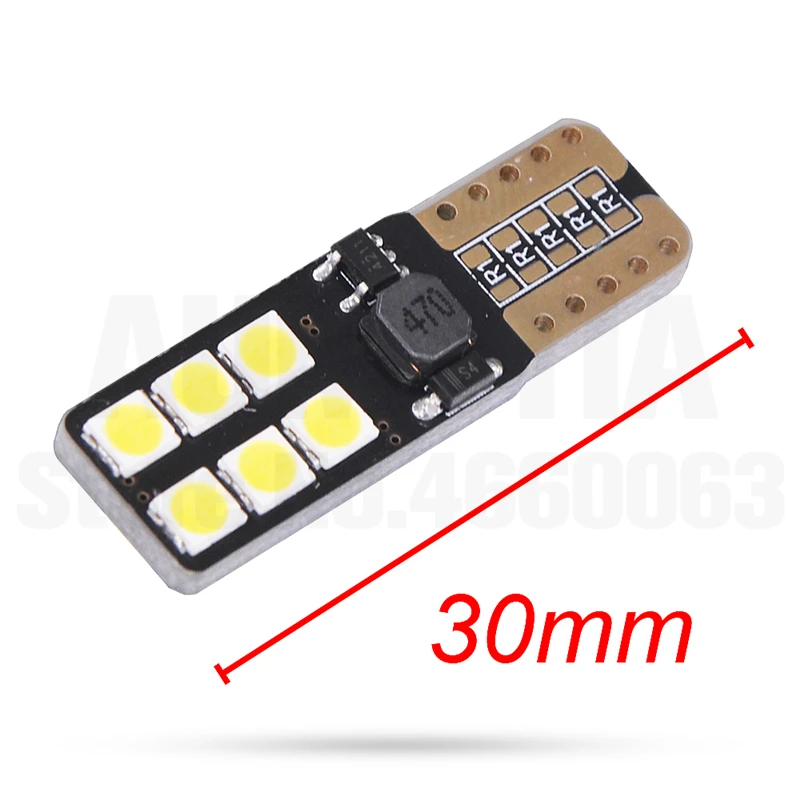 100x автомобиля T10 светодиодный 194 W5W CANBUS 420lm 12 Светодиодный 501 3030 SMD автоматического включения боковой номерной знак светильник Авто габаритный фонарь 9-30 в