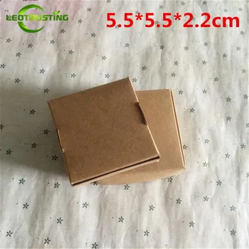 

Leotrusting 50pcs 5.5*5.5*2.2cm Brown Kraft Paper Box Natural Kraft Paper Gift Packaging Box Handmade X-mas Paper Gift Boxes