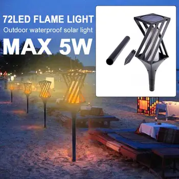 

Lawn Lamp Solar Flame Light Garden Home Flickering Landscape Lights Lawn Light 72LED Eco-Friendly Durable