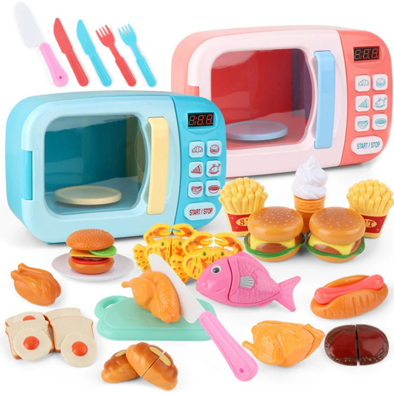 Bambini Mini forno a microonde carino Finti gioco di ruolo Giocattolo  educativo per bambini Giocattoli da cucina (blu)
