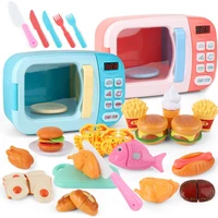 Kid's Kitchen Toys Simulation Microwave Oven Educational Toys Mini Kitchen Food Pretend Play Cutting Role Playing Girls Toys 1
