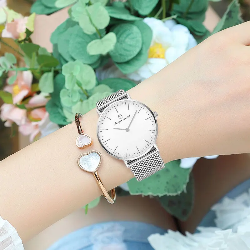 

HAIQIN Women's Watches Top Brand Luxury Quartz Ladies Watches Casual Fashion Ladies Watch Women Watch Stainless Steel Reloj Muje