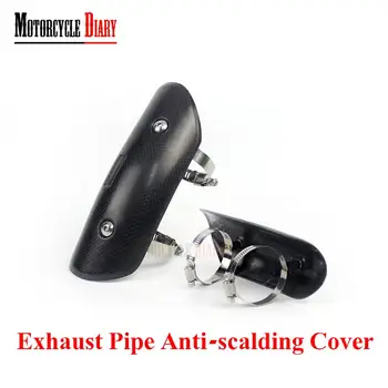 

38-65mm Motorcycle Exhaust Pipe Heat-Guard Anti-scalding Akrapovicc True Carbon Fiber Shell Front Link Escape Moto Cover For YZF