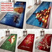 WUJIE 3D печать противоскользящие рождественские коврики для гостиной Дед Мороз мягкий коврик напольный коврик Домашний Декор кухонный коврик 9 видов стилей