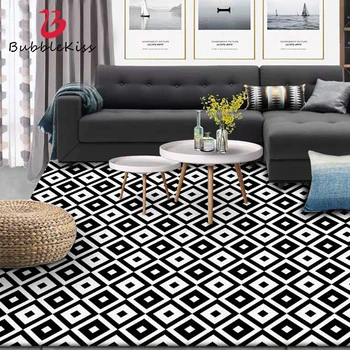 

Bubble Kiss Modern Design Style Living Room Carpet Black And White Geometric Square Pattern Carpet Dustproof Boy Room Decor Rugs