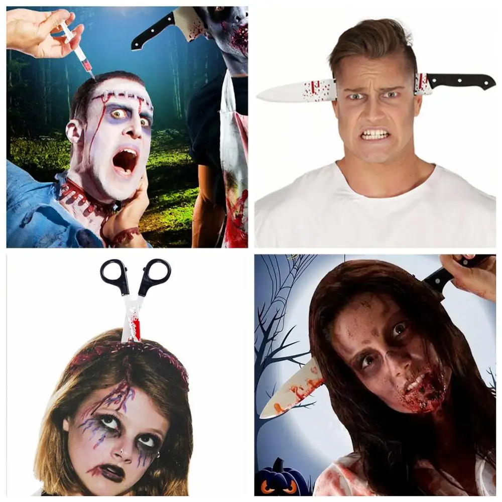 HUIRAN Halloween Kids Makeup Costume Animal Mask Pumpkin Horror Headband Elf Ear Halloween Party Favor Decorations Supplies