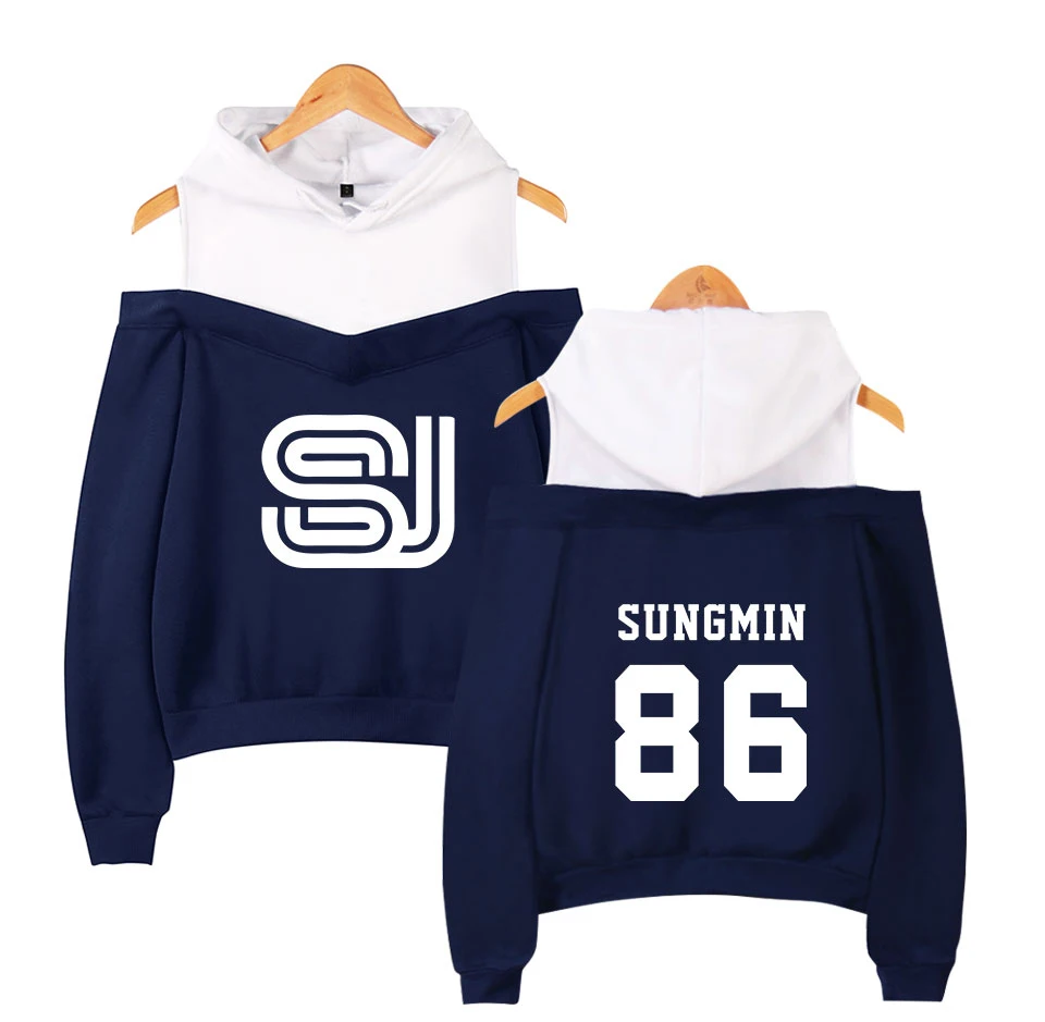 Super Junior Off Shoulder Hoodies - Image 3